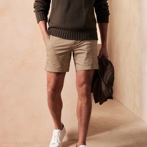 Mens Banana Republic NWT Aiden 7” Core Temp Shorts sz 32 Maverick Tan